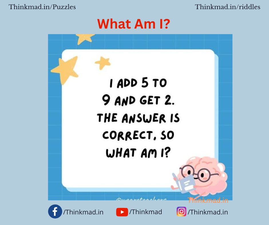 ThinkMad_Quiz's tweet photo. 98% failed to answer this!
 
 #LogicPuzzles #thinkmad #numberpuzzles  #puzzles #riddles #hardriddles #trickyriddles #puzzlesforkids #brainteaser  #puzzleanswers #riddleoftheday #generalknowledge #gk #job #currentaffairs https://t.co/ex70a2KEEU