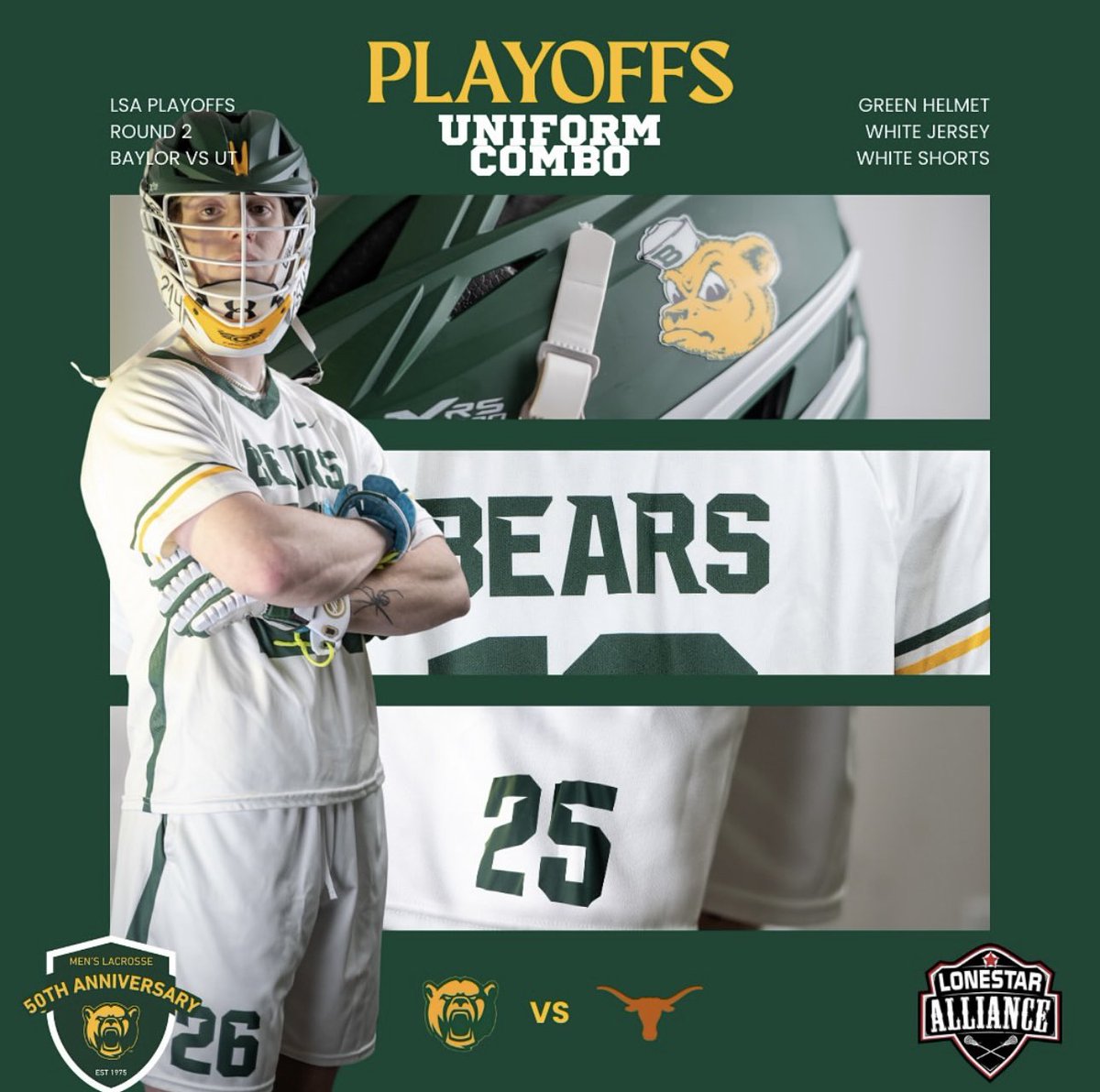 Bears will rock 🟢⚪️⚪️ vs Texas

#SicEm🐻