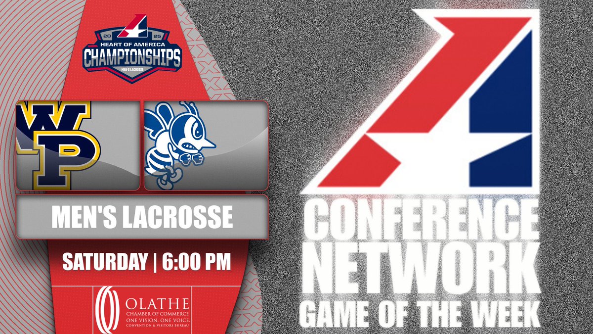The Heart Conference Network Game of the Week:

St. Ambrose vs. William Penn – Men’s Lacrosse Final

Coverage starts at 6 PM, produced by @wpuathletics.

Watch it only on The Heart Conference Network!

Proudly brought to you by the Olathe Chamber of Commerce.

#TheRightWayToPlay