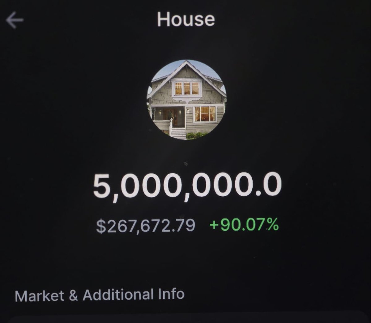 I bought this $HOUSE for $10,000 few days ago and now its worth $250,000. what the actual fuck

Fck it, give away. 1 anon who like and retweet will get 100 $SOL (yes, for real) in 24hrs.