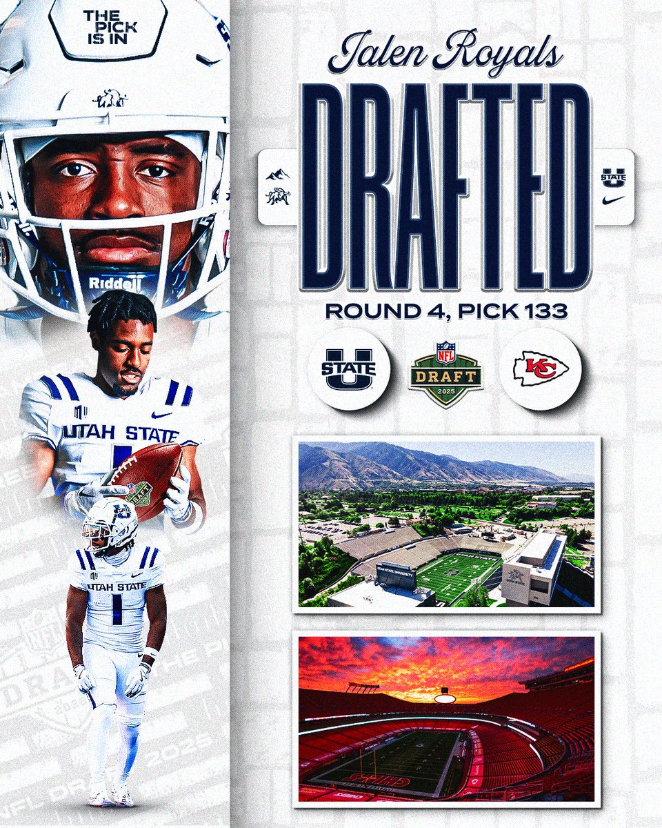 USU Football (@usufootball) on Twitter photo ππ«πππππΒ βͺΒ πππππππ²
Β
<a href="/RoyalsJalen/">Jalen Royals</a>Β is headed to the <a href="/Chiefs/">Kansas City Chiefs</a> !
#AggiesAllTheWay ππ«πππππΒ βͺΒ πππππππ²
Β
<a href="/RoyalsJalen/">Jalen Royals</a>Β is headed to the <a href="/Chiefs/">Kansas City Chiefs</a> !
#AggiesAllTheWay