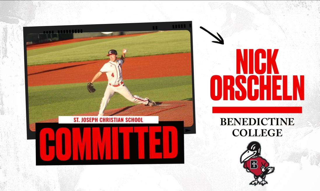 Nick Orscheln (@nickorsch4) on Twitter photo All Glory to God! I’m pleased to announce that I’ve committed to play baseball <a href="/RavenBaseball/">Benedictine Baseball</a> next fall and I’m honored Coach <a href="/EricPeterson713/">Eric Peterson</a> and Coach May have provided me the opportunity to develop as a person and a player in their program. <a href="/SJCSLions/">St. Joseph Christian</a> <a href="/MarekAcademy/">Marek Baseball Academy</a> All Glory to God! I’m pleased to announce that I’ve committed to play baseball <a href="/RavenBaseball/">Benedictine Baseball</a> next fall and I’m honored Coach <a href="/EricPeterson713/">Eric Peterson</a> and Coach May have provided me the opportunity to develop as a person and a player in their program. <a href="/SJCSLions/">St. Joseph Christian</a> <a href="/MarekAcademy/">Marek Baseball Academy</a>