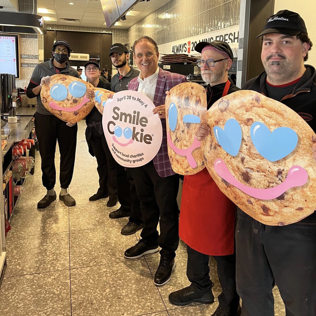 Rudy Cuzzetto 🇨🇦🇺🇦 (@rudycuzzetto) on Twitter photo The #SmileCookie is back at <a href="/TimHortons/">Tim Hortons</a> restaurants until May 4. As always, 100% of the proceeds will go to support local charities and community groups, including <a href="/FoodBanksMissi/">Food Banks Mississauga</a> and <a href="/CLMississauga/">Community Living Mississauga</a> in Mississauga. #MississaugaLakeshore #OntarioSpirit 🍪 The #SmileCookie is back at <a href="/TimHortons/">Tim Hortons</a> restaurants until May 4. As always, 100% of the proceeds will go to support local charities and community groups, including <a href="/FoodBanksMissi/">Food Banks Mississauga</a> and <a href="/CLMississauga/">Community Living Mississauga</a> in Mississauga. #MississaugaLakeshore #OntarioSpirit 🍪