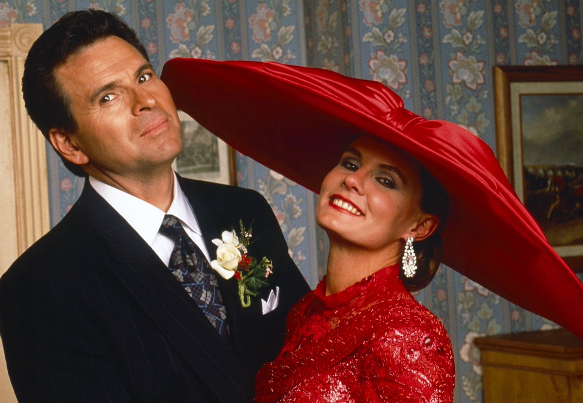 soapsdotcom's tweet image. Thirty-five years ago today, #GH staged its own #RedWedding of sorts as Lucy got hitched to Alan in unexpected style.