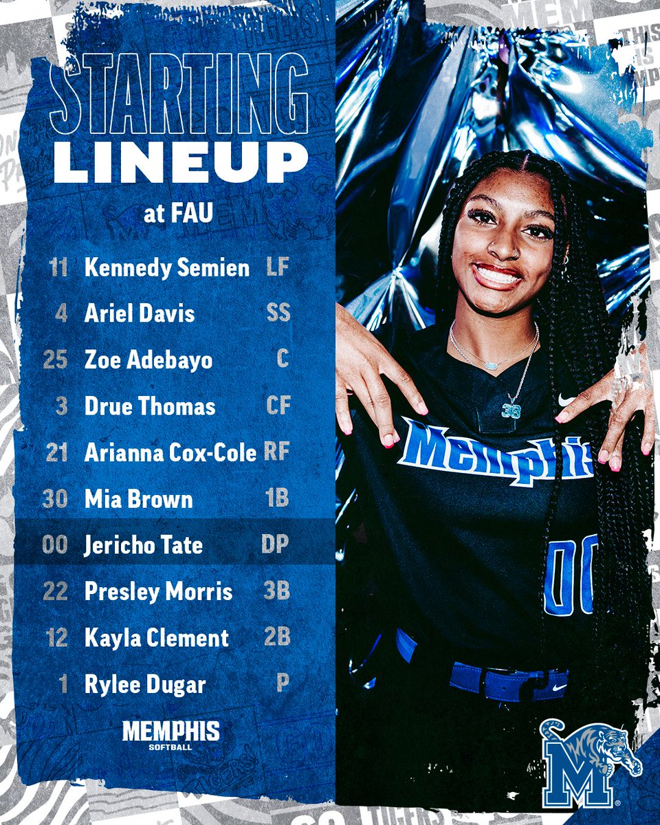 Saturday Starters 📝

🆚 » RV Florida Atlantic
📺 » gotigersgo.me/4jywpdM
📊 » gotigersgo.me/4m5MzNt

#GoTigersGo