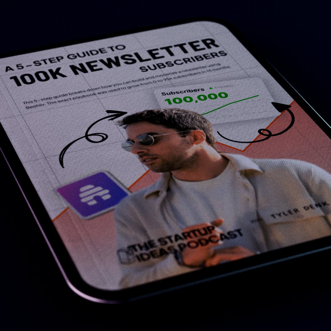 byreplytwo's tweet photo. On a recent 🎙️ podcast @gregisenberg dropped some pure gold with the one and only Tyler Denk. He compiled the key takeaways for us too...

📓 A 5-STEP GUIDE TO 100K NEWSLETTER

(links below...) https://t.co/4NdGENToSq