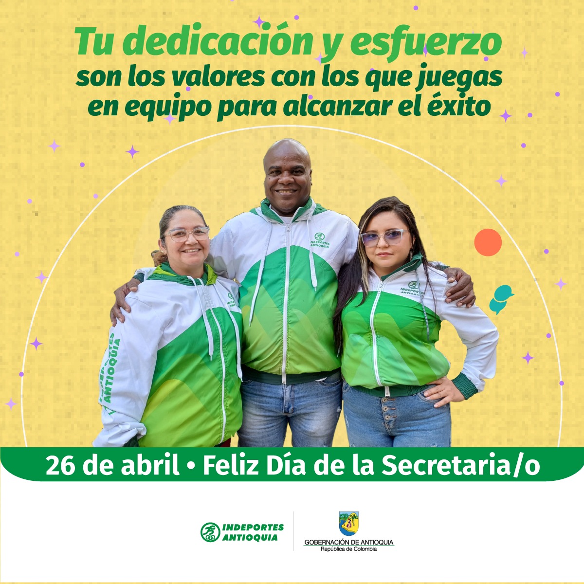 Tras bambalinas, ellos y ellas, hacen con amor y dedicación su trabajo para que sus organizaciones, generen desarrollo y bienestar para toda la sociedad.

Son los y las coequiperas que a diario ponen lo mejor de su “actividad física y mental” para lograr el éxito. 🤍💚