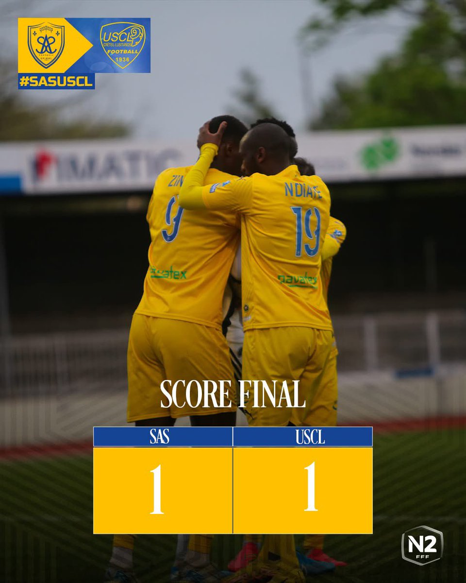 🤝 𝗙𝗶𝗻 𝗱𝘂 𝗺𝗮𝘁𝗰𝗵 

Nos Spinaliens partagent les points à la Colombière après une rencontre engagée.

Prochain rendez-vous : samedi 3 mai à Thionville ! 💪

#National2 #SAS #Epinal #GrandirEnsemble