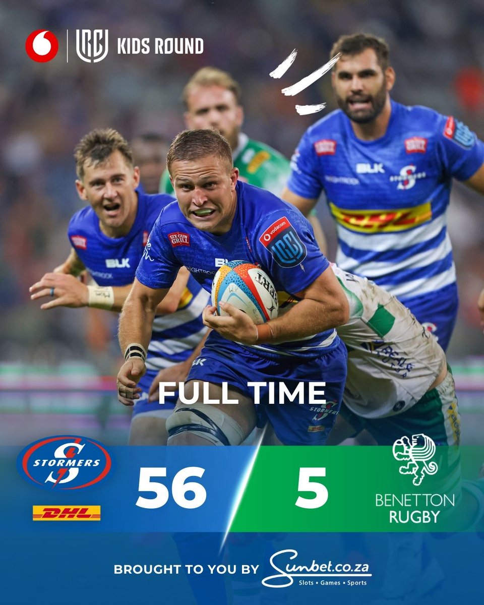 Dominant from start to finish. Thanks for the amazing support, see you back here in two weeks. #STOvBEN #iamastormer <a href="/Vodacom/">Vodacom</a> #URC