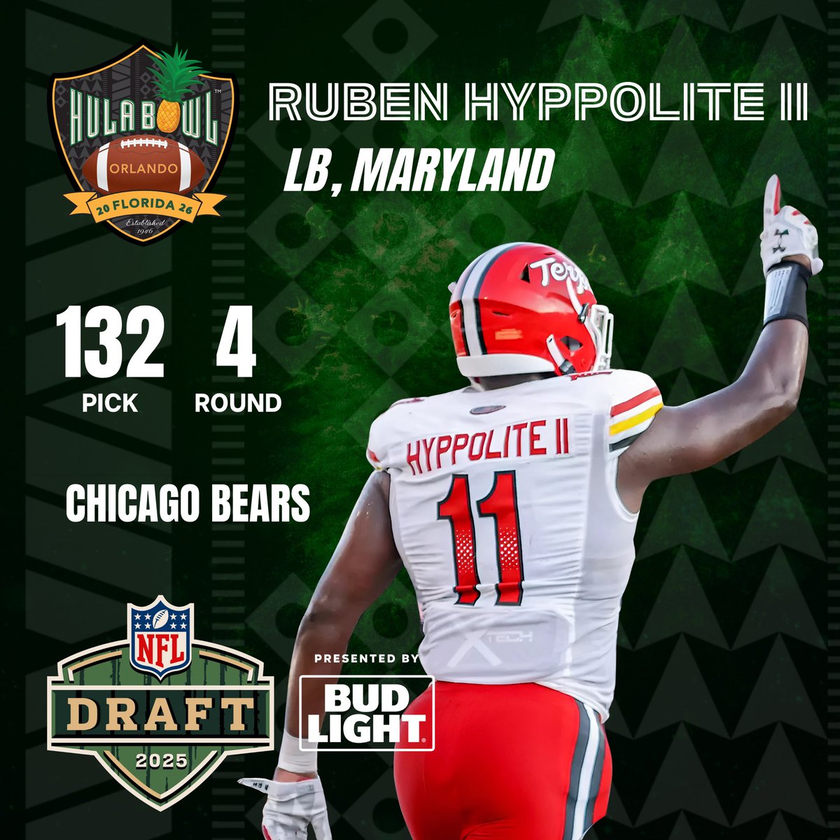 Hula Bowl (@hula_bowl) on Twitter photo Congrats <a href="/rubenknows1/">Ruben Hyppolite II</a> on being selected by the <a href="/ChicagoBears/">Chicago Bears</a>! #hulabowl #nfldraft Congrats <a href="/rubenknows1/">Ruben Hyppolite II</a> on being selected by the <a href="/ChicagoBears/">Chicago Bears</a>! #hulabowl #nfldraft