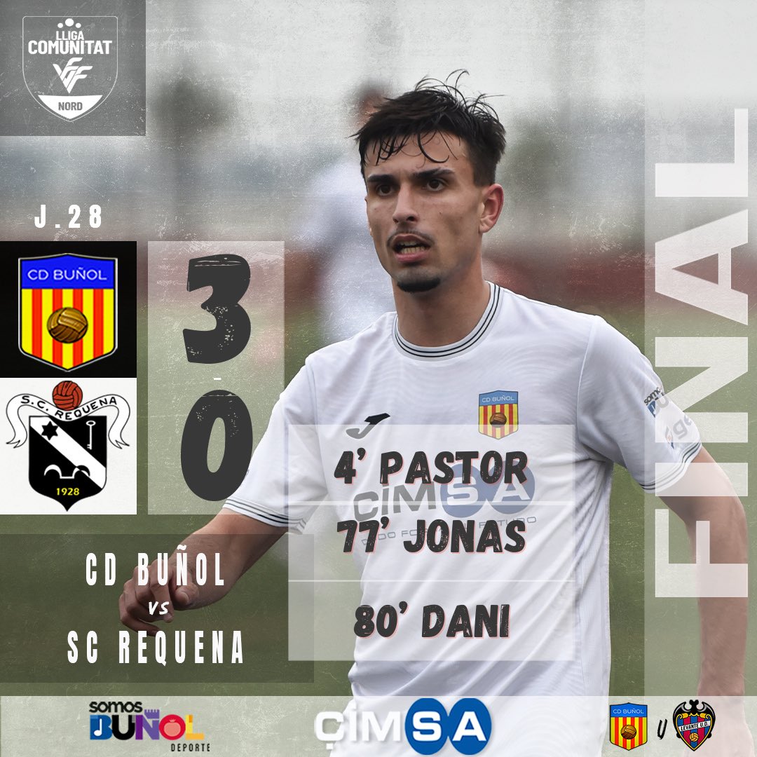 CDBunyol1921's tweet photo. 🚨 ¡VICTORIA DEL CD BUÑOL!💪
➡️ Dormimos líderes!🤩
#CDBuñol 3️⃣-0️⃣ #SCRequena
⚽️ Pastor
⚽️ Jonas
⚽️ Dani
#cdbuñol #cdbuñolsomosnosotros https://t.co/UDo0nxWnMp