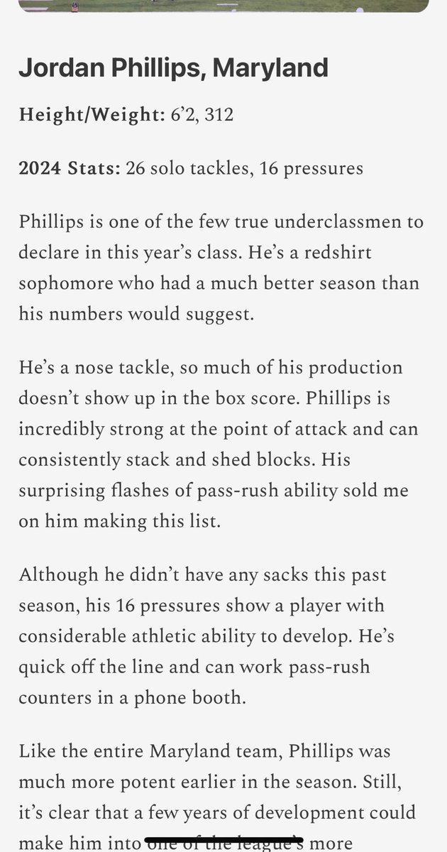 DanteCollinelli's tweet image. Jordan Phillips was my personal favorite (not the best) nose tackle in this class. Here’s what I wrote about him earlier this month: