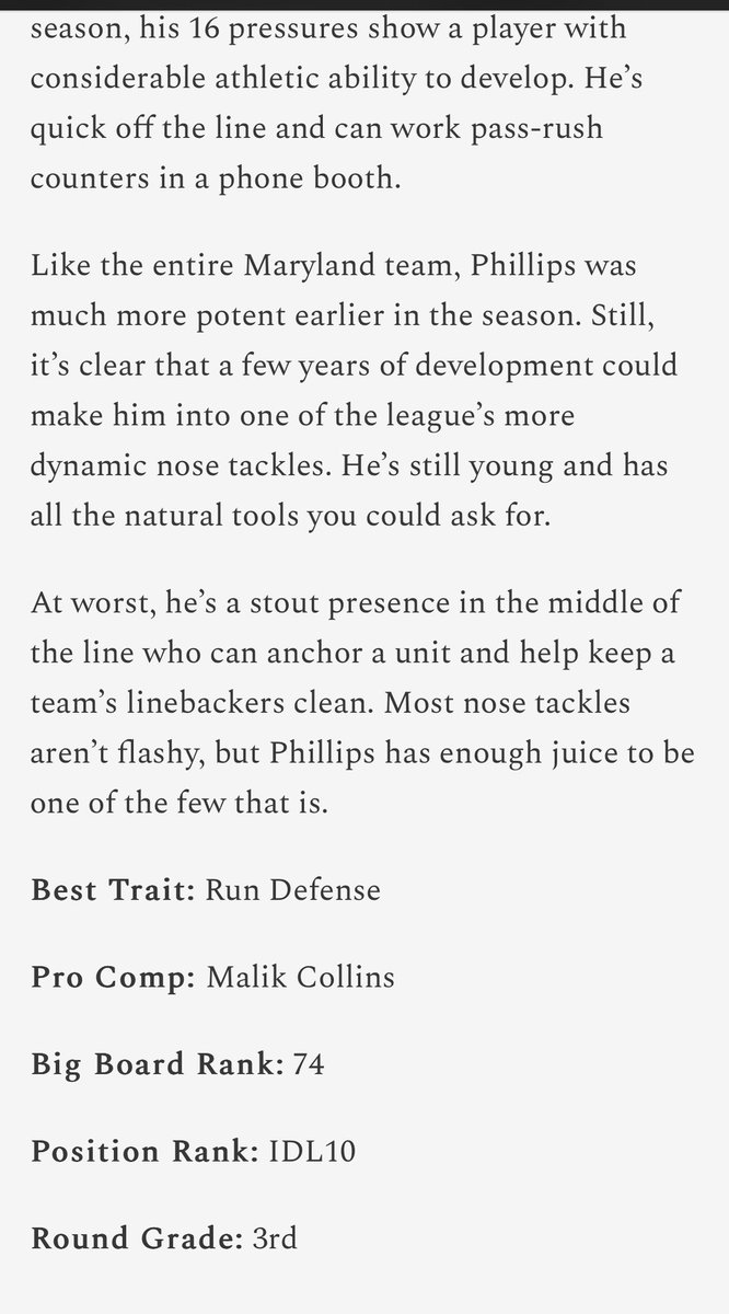 DanteCollinelli's tweet image. Jordan Phillips was my personal favorite (not the best) nose tackle in this class. Here’s what I wrote about him earlier this month: