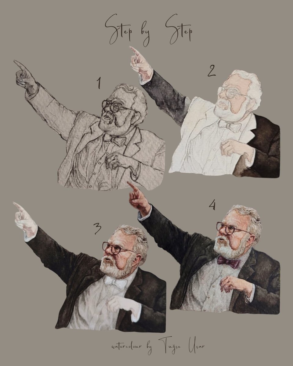 tuceeucar's tweet photo. Step by step #watercolor #celalşengör https://t.co/lkmcpO1Xlf