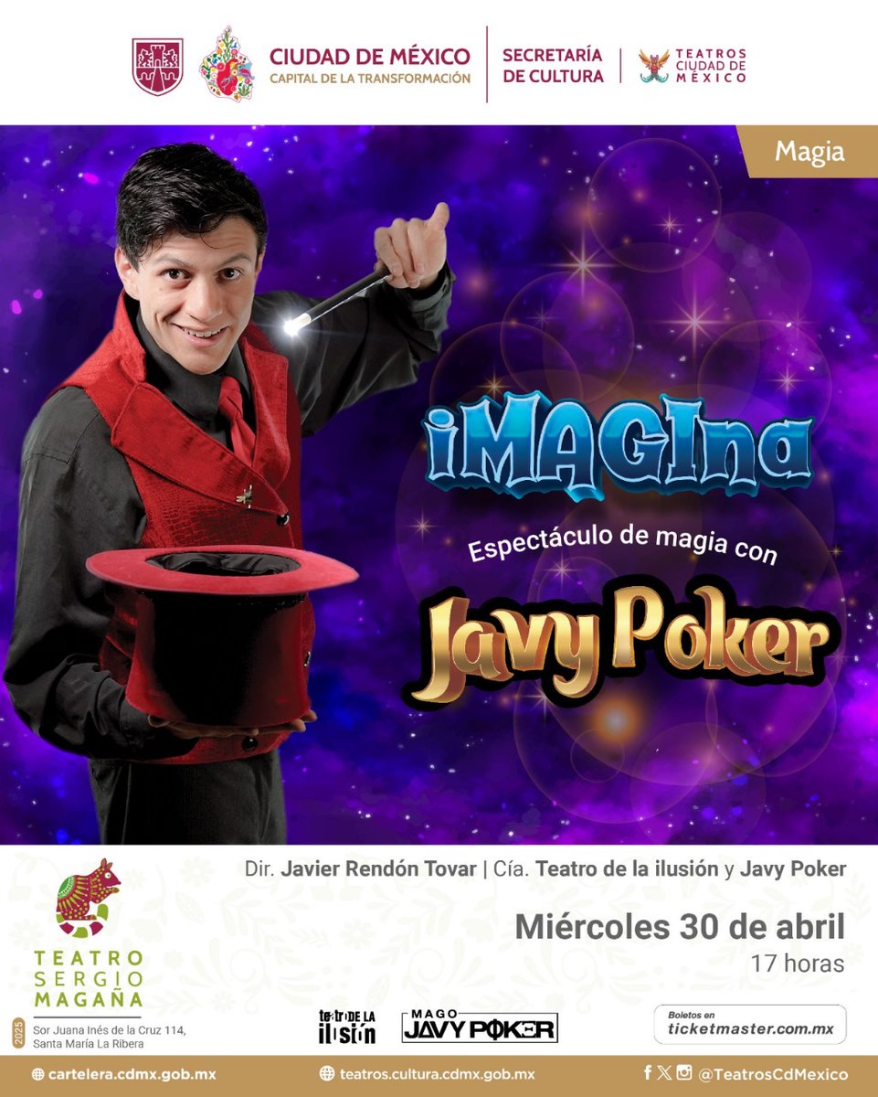 Estoy feliz! 
Gracias por la invitación @TeatrosCdMexico 
¿Tienes pequeñines qué quieran celebrar conmigo GRATIS? 
ESCRÍBEME POR DM 

Este año celebró 25 años de magia a lo grande. 

¿Me regalas un RT?