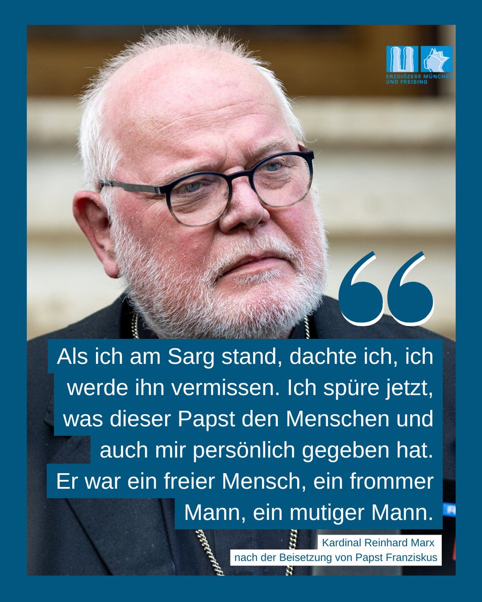 Kardinal Reinhard #Marx betont nach der Beisetzung von #Papst #Franziskus im #Vatikan, wie schwer ihm der Abschied persönlich gefallen sei. Am beeindruckendsten sei gewesen, wie der Papst mit Gesten "starke Zeichen" gesetzt habe und die Leute spürten: „Das ist Christentum."