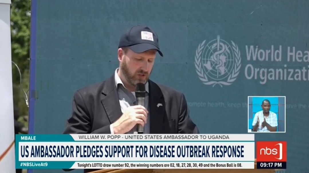NBS Television (@nbstv) on Twitter photo The United States Ambassador to Uganda, William W Popp(<a href="/USAmbUganda/">U.S. Ambassador to Uganda</a>), has reaffirmed the U.S. government’s commitment to continued global partnerships in combating disease outbreaks.
<a href="/gmatembu/">Matembu Gerald</a>
#NBSLiveAt9 #NBSUpdates The United States Ambassador to Uganda, William W Popp(<a href="/USAmbUganda/">U.S. Ambassador to Uganda</a>), has reaffirmed the U.S. government’s commitment to continued global partnerships in combating disease outbreaks.
<a href="/gmatembu/">Matembu Gerald</a>
#NBSLiveAt9 #NBSUpdates
