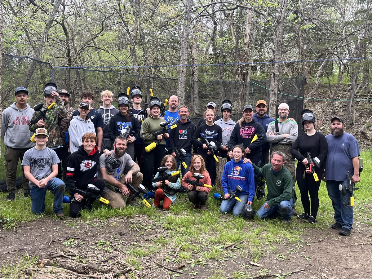 Nothing says team/family bonding like shooting paint at each other!  Great morning with our crew!