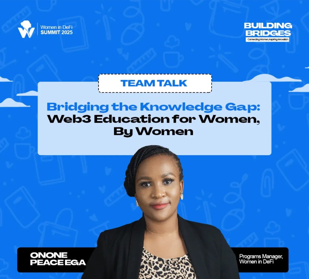 WomenInDeFi.eth (@womenindefi_org) on Twitter photo Building Bridges!
Our lightening talk speaker <a href="/Scrum_maestro/">Peece๐ฉโ๐ป๐๐WID</a>, took to the stage to speak about the need for more women to be onboarded in Defi.
In respect to the theme of the WID Summit 2025, "building bridges," she spoke about the necessity of more women already in Defi to Building Bridges!
Our lightening talk speaker <a href="/Scrum_maestro/">Peece๐ฉโ๐ป๐๐WID</a>, took to the stage to speak about the need for more women to be onboarded in Defi.
In respect to the theme of the WID Summit 2025, "building bridges," she spoke about the necessity of more women already in Defi to