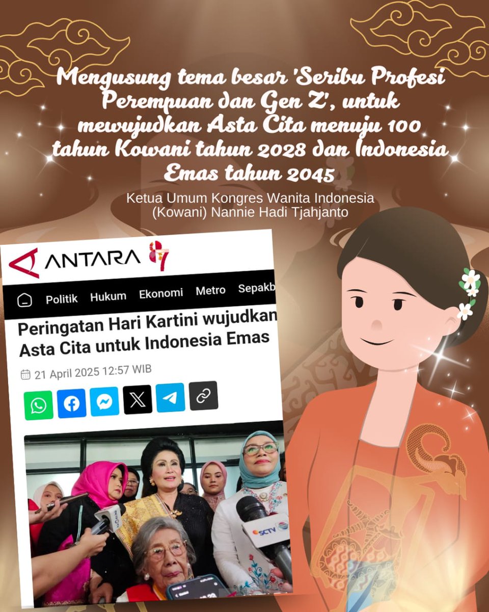 Nannie Hadi Tjahjanto : Peringatan Hari Kartini wujudkan Asta Cita untuk Indonesia Emas.

#NannieHadiTjahjanto #HadiTjahjanto #HariKartini