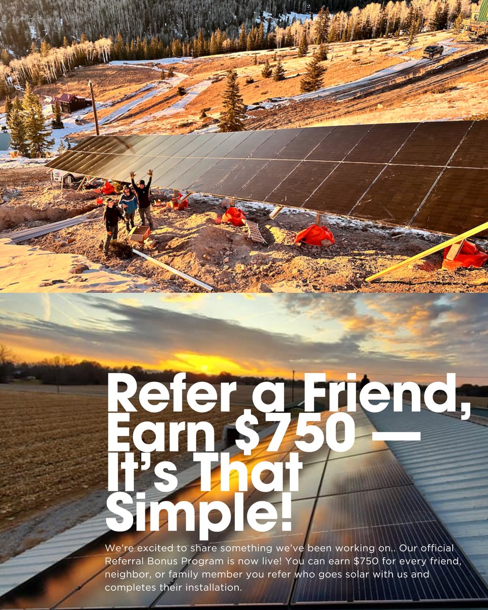 Know someone who needs solar? Earn $750!
Our Referral Program is live! Send friends, family, or neighbors our way. If they go solar and complete installation you get $750! Bonus paid within 10 days of install.Questions? Call 801-518-4981 or email  salessupport@generationsolar.net
