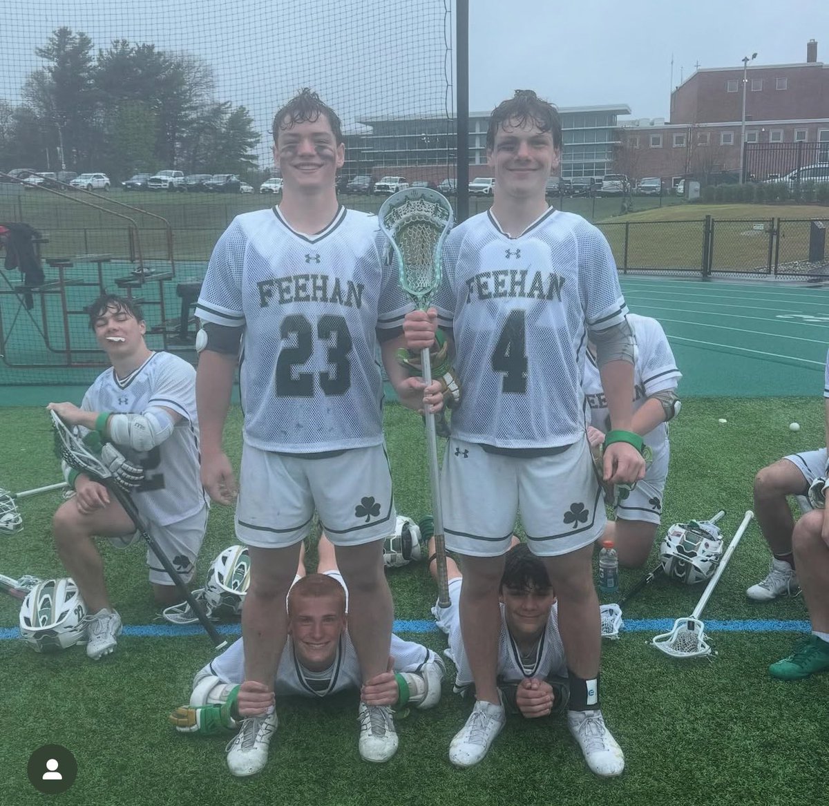 Incredible win for the boys today as they beat <a href="/FranklinHSLax/">FHS Boys Lacrosse</a> 14-6 at McGrath in the rain! So many players contributed to this game but Momo Mills and Dylan Goodwin at the faceoff X were dominant and share the <a href="/AJsArmy10/">AJ's Army</a> stick!