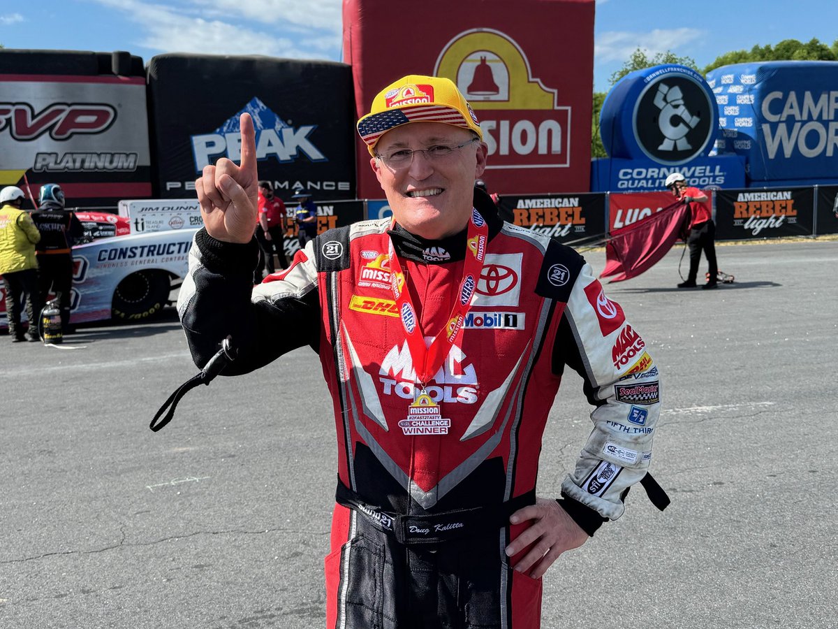 Kalitta Motorsports (@teamkalitta) on Twitter photo Congratulations to <a href="/Doug_Kalitta/">Doug Kalitta</a> for picking up his second straight No. 1 qualifier! #4WideNats
#TGRNA • <a href="/mobil1racing/">Mobil 1 Racing</a> • #kalittaair • <a href="/DaycoOfficial/">Dayco</a> • <a href="/MacTools38/">Mac Tools</a> • <a href="/Revchem_/">Revchem Composites</a> • <a href="/FifthThird/">Fifth Third Bank</a> • <a href="/DHLUS/">DHL U.S.</a> • <a href="/SealMasterNet/">SealMaster Official</a> • <a href="/SoundGearHear/">SoundGear</a> • <a href="/feslighting/">Future Energy Solutions</a> Congratulations to <a href="/Doug_Kalitta/">Doug Kalitta</a> for picking up his second straight No. 1 qualifier! #4WideNats
#TGRNA • <a href="/mobil1racing/">Mobil 1 Racing</a> • #kalittaair • <a href="/DaycoOfficial/">Dayco</a> • <a href="/MacTools38/">Mac Tools</a> • <a href="/Revchem_/">Revchem Composites</a> • <a href="/FifthThird/">Fifth Third Bank</a> • <a href="/DHLUS/">DHL U.S.</a> • <a href="/SealMasterNet/">SealMaster Official</a> • <a href="/SoundGearHear/">SoundGear</a> • <a href="/feslighting/">Future Energy Solutions</a>