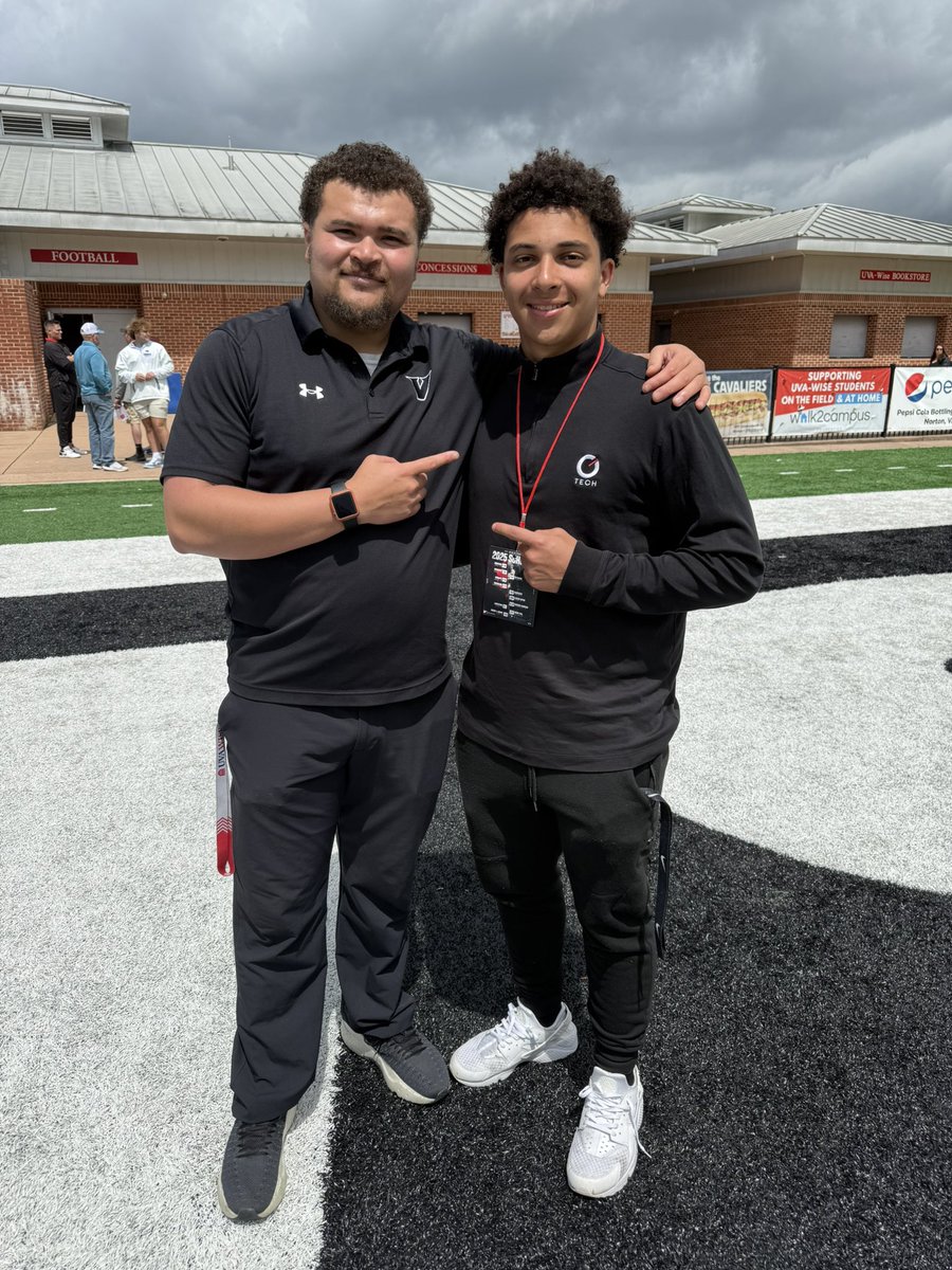SHeredia08's tweet photo. Had a great time today @UVAWiseCavsFB junior day and spring game! Thanks @KirbyCannon4 for the invite and @CoachGaryBass @EdCollins26 @CoachGouldLB for talking to me about the program!
@CoachNell @CoachBahta https://t.co/kjvQfeIwne