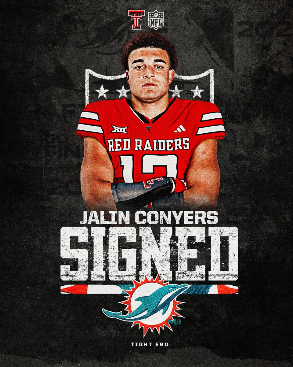 Texas Tech Football (@texastechfb) on Twitter photo Knew it wouldn't take long.
<a href="/therealjconyers/">Jalin Conyers 🌵</a> is heading to South Beach!
#PhinsUp x #WreckEm Knew it wouldn't take long.
<a href="/therealjconyers/">Jalin Conyers 🌵</a> is heading to South Beach!
#PhinsUp x #WreckEm