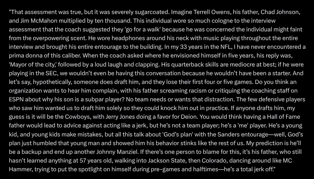 Allegedly from an NFL Executive

😳