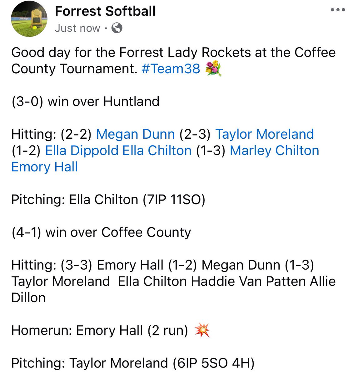 Forrest Softball (@forrest_sb) on Twitter photo 