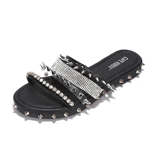 I just received Cape Robbin Xtreme Studded Womens Sandals - Fashion Slides for Women with Spikes - Comfortable Slip-On Flat Sandals for Women - Summer Sandals for Women 2024 - 10 - Bla from boobsandfeetlover via Throne. Thank you! throne.com/britbxb #Wishlist #Throne