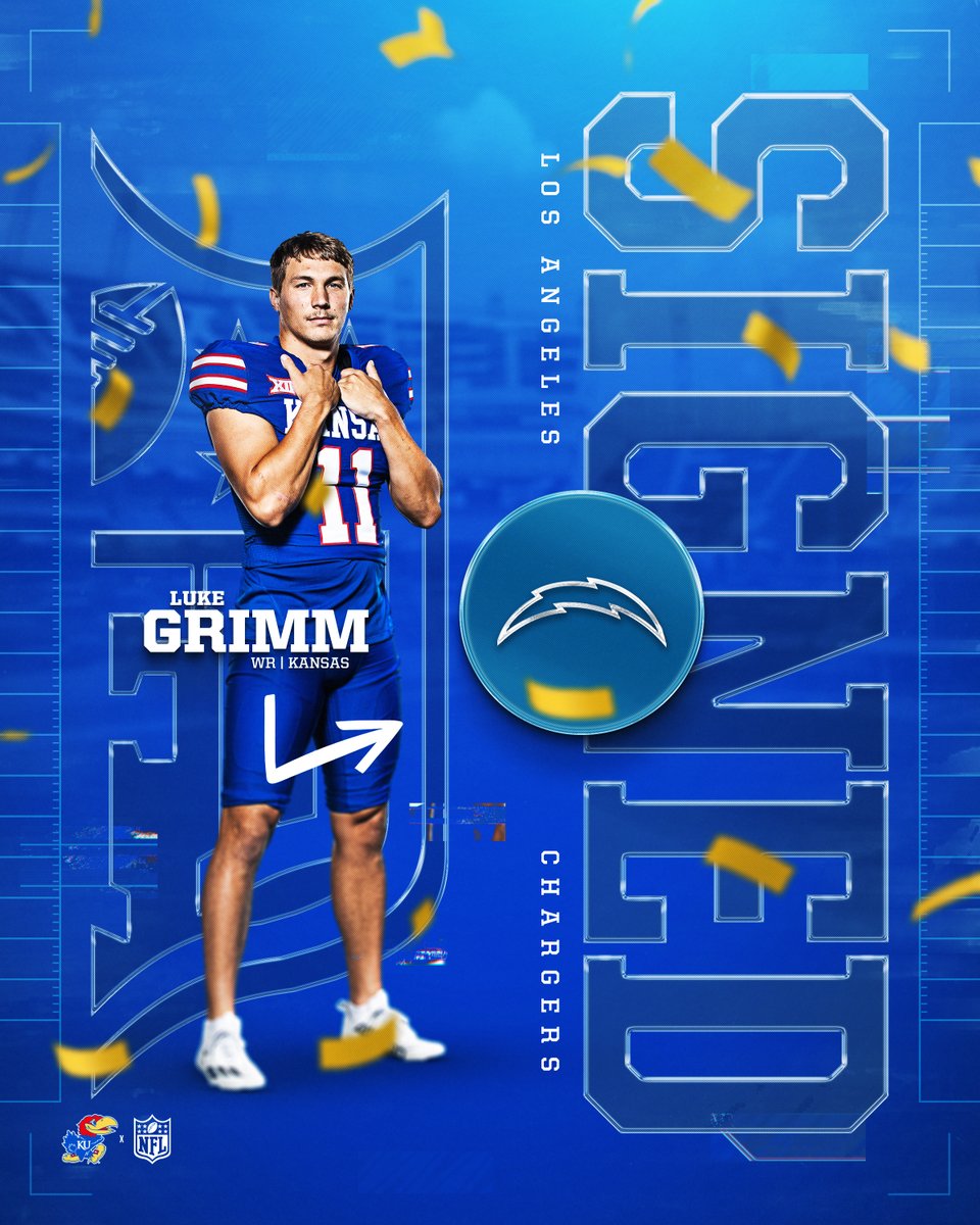 The Grimm Reaper is headed to the <a href="/chargers/">Los Angeles Chargers</a> ⚡️

#RockChalk x <a href="/lukegrimm25/">Luke Grimm</a>