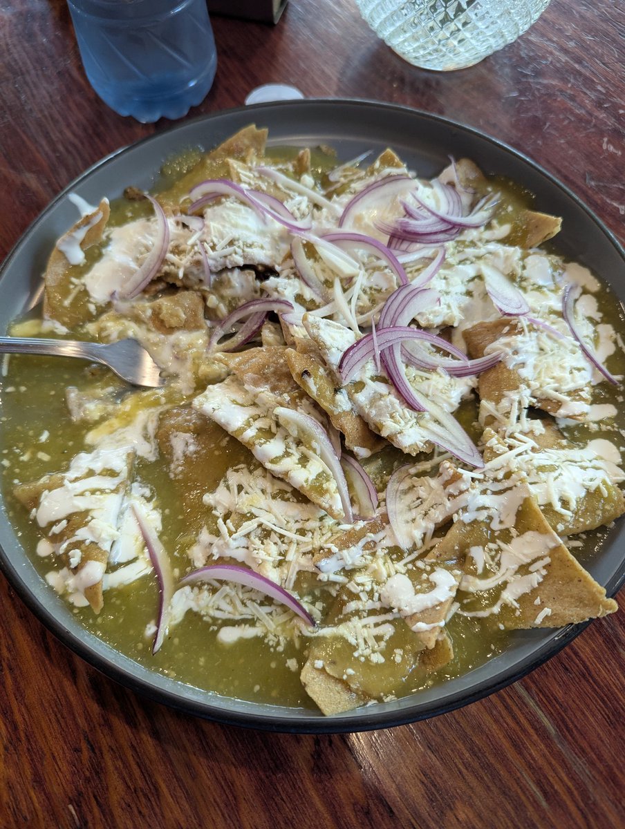 Chilaquiles for breakfast. I could eat pounds of these guys