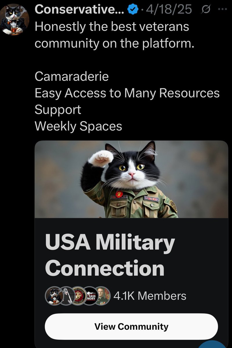 May I please ask you all to repost this so all active duty, reservists, and veterans who have served can learn about our veterans community and what we offer here?

x.com/i/communities/…