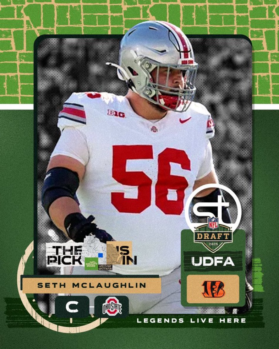 TheBuckeyeNut's tweet image. Ohio State center Seth McLaughlin has signed a UDFA deal with the Bengals! #NFLDraft #GoBucks