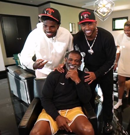 Deion Sanders all smiles after both of his sons, Shedeur Sanders and Shilo Sanders, have made it into the NFL 🥹❤️