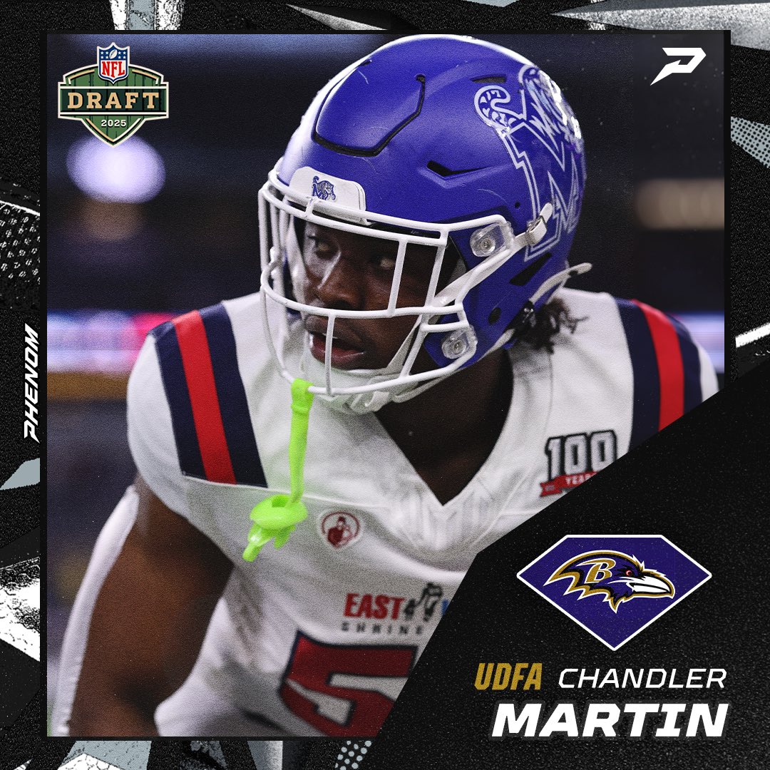 Congrats to Chandler Martin on signing with the Baltimore Ravens as a UDFA. 

Honored to have been a small part of the journey — Chandler repped our gear at the East-West Shrine Bowl. Keep chasing it! #PhenomFamily #NFLDraft #Ravens #Mouthguard