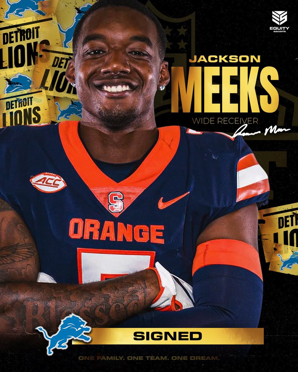 Equity Sports (@equitysports) on Twitter photo Welcome to the league, Jackson Meeks‼️ Your newest member of the <a href="/Lions/">Detroit Lions</a> 🔥 #onepride Welcome to the league, Jackson Meeks‼️ Your newest member of the <a href="/Lions/">Detroit Lions</a> 🔥 #onepride