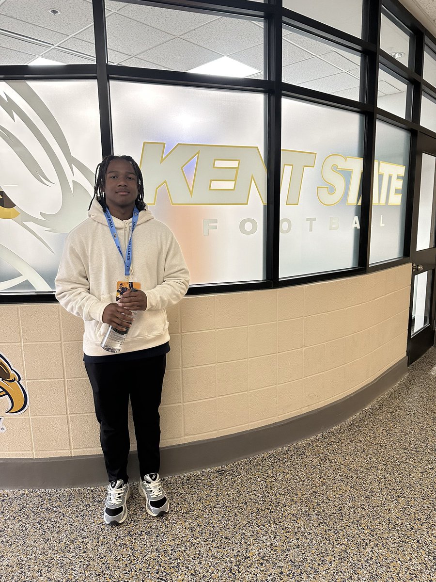 Thank you <a href="/KentStFootball/">Kent State Football</a> for the amazing visit. Big thanks to <a href="/CoachCherokee/">Cherokee Valeria</a> <a href="/CoachKMorgs/">Coach Morgan</a> <a href="/coachmacarney/">Mark A. Carney - Coach MAC</a> <a href="/Frank_herzog55/">Frank Herzog</a> and the entire staff for making me feel like a part of the family.

#kentgrit #b13ssed #studentath13te