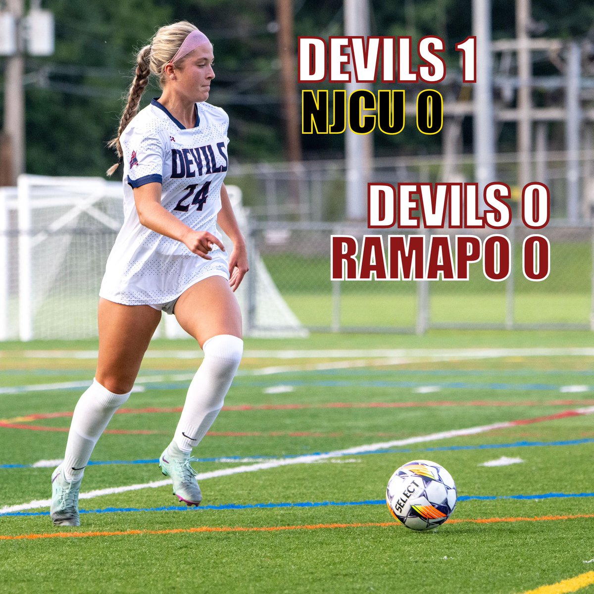 FINAL from Mahwah:

Devils 1
NJCU 0

Devils 0
Ramapo 0

Solid spring play date for your Devs!

Carly Drumm hits a laser off of a free kick for the day’s lone goal!

Drumm ⚽️ 

Player of Both Matches: Olivia Williams, First-Year—Defender.

😈🔥🤘🏼