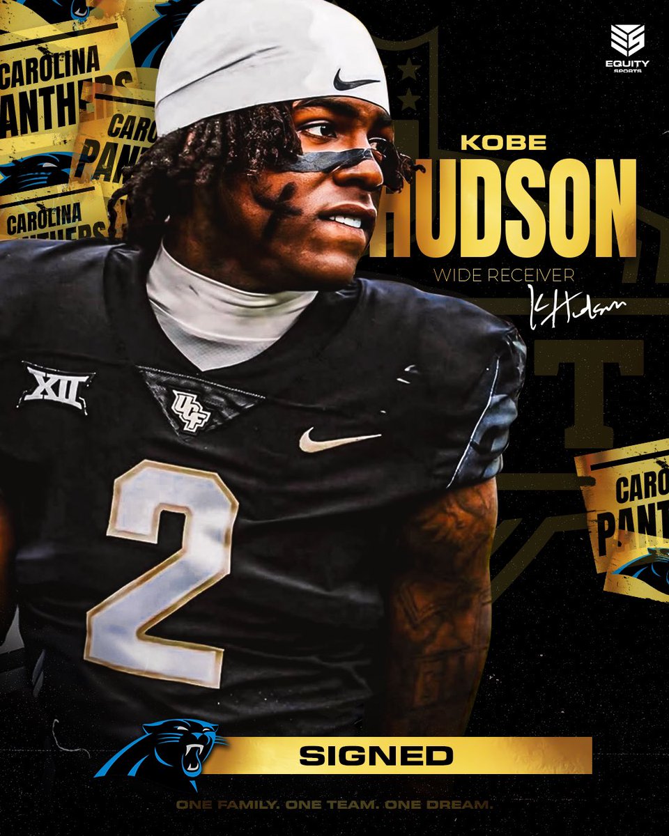 Equity Sports (@equitysports) on Twitter photo Welcome to the league, <a href="/kfizzzy/">Kobe “Kfizzy” Hudson</a> ‼️ Your newest member of the <a href="/Panthers/">Carolina Panthers</a> 🐾 #KeepPounding Welcome to the league, <a href="/kfizzzy/">Kobe “Kfizzy” Hudson</a> ‼️ Your newest member of the <a href="/Panthers/">Carolina Panthers</a> 🐾 #KeepPounding