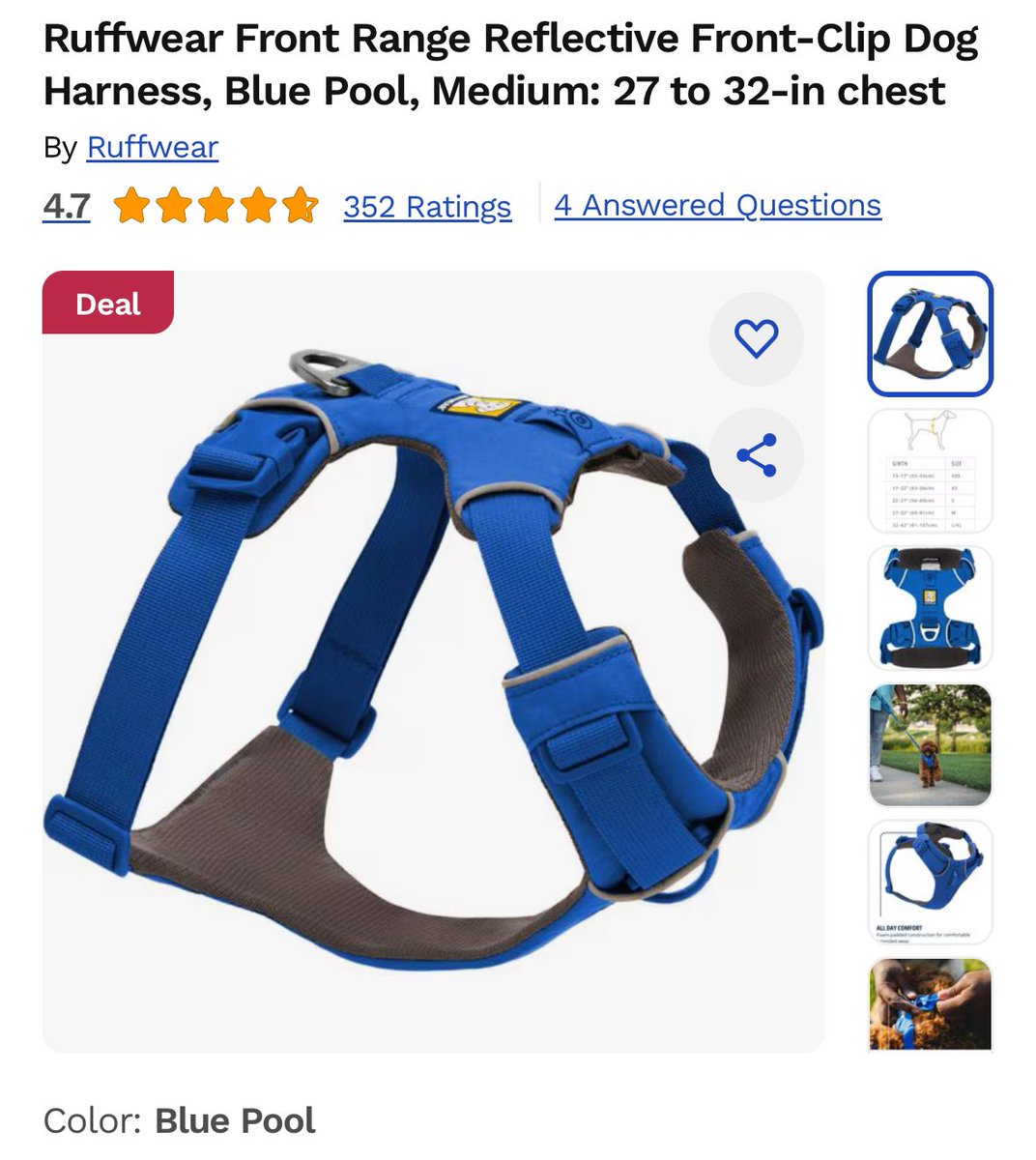 ErriBelle's tweet photo. @JulieChangRE We use a Ruffwear harness and it’s great on walks and buckles further back on the body (less irritating under the arms). Has a sturdy loop in the back to connect to a car safety belt too. https://t.co/flHvFNkTB8