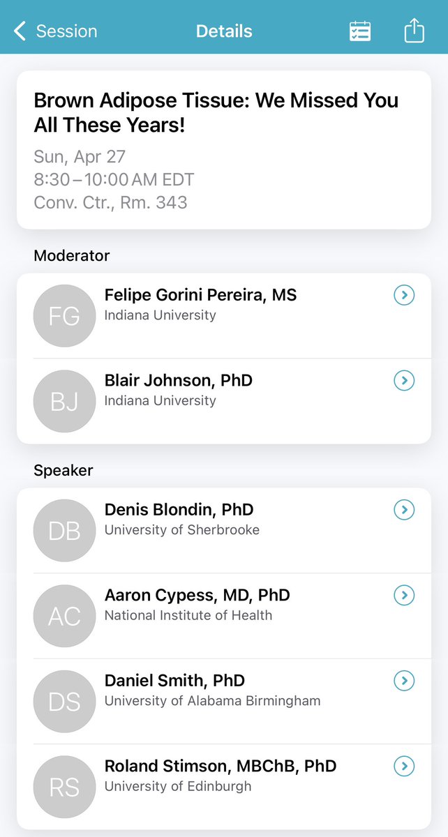 Felipe Gorini (@felipegorini) on Twitter photo Don't miss our symposium 'Brown Adipose Tissue: We Missed You All These Years' — tomorrow at 8:30am in Room 343! Let’s talk BAT, metabolism, and what we’ve overlooked for too long. <a href="/iu_hiplab/">IU HIP Lab</a> <a href="/APSEEPSection/">APS EEP Section</a> <a href="/APSPhysiology/">American Physiological Society</a> Don't miss our symposium 'Brown Adipose Tissue: We Missed You All These Years' — tomorrow at 8:30am in Room 343! Let’s talk BAT, metabolism, and what we’ve overlooked for too long. <a href="/iu_hiplab/">IU HIP Lab</a> <a href="/APSEEPSection/">APS EEP Section</a> <a href="/APSPhysiology/">American Physiological Society</a>