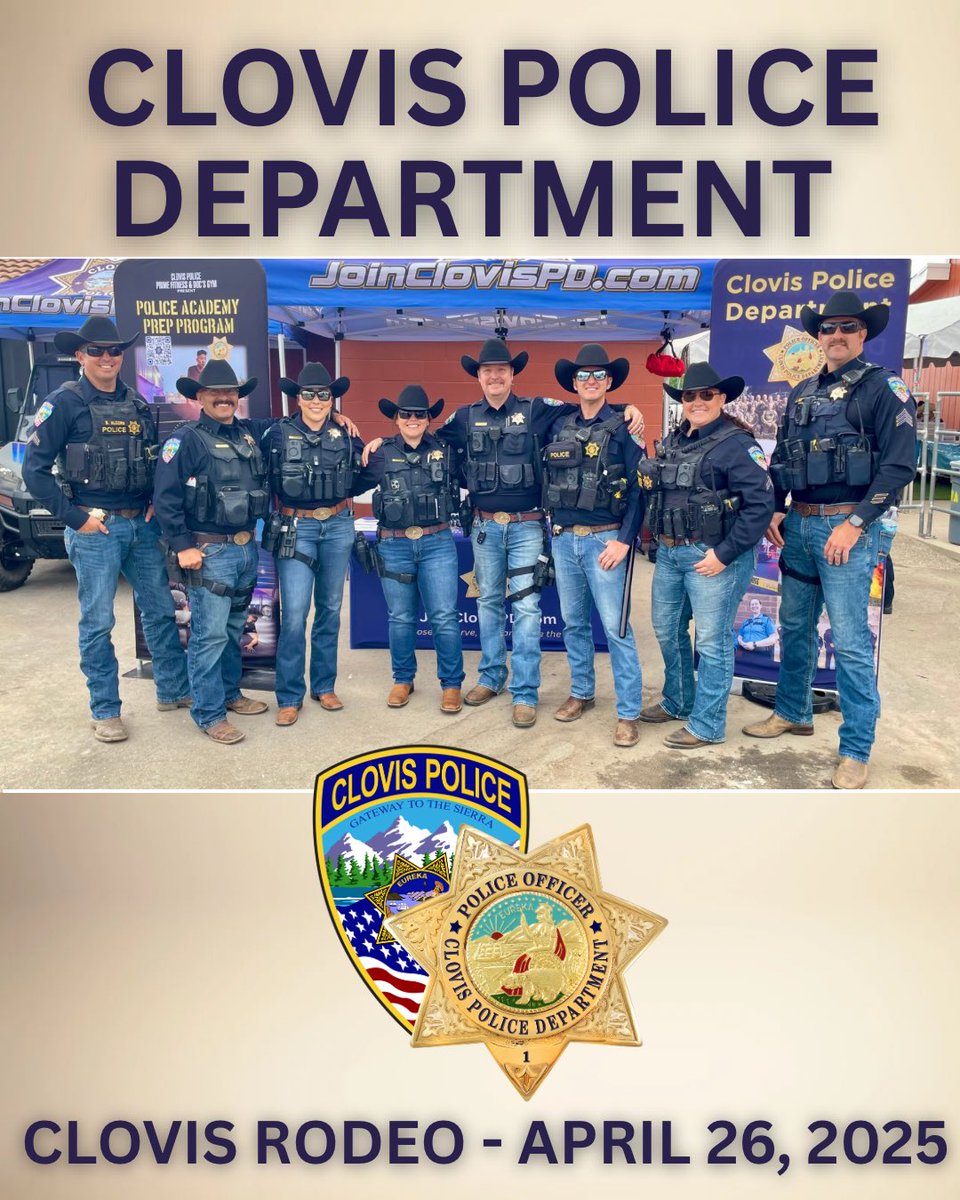 Are you ready for Clovis Rodeo Saturday?

As always, additional officers &amp; staff are in the rodeo grounds &amp; #OldTownClovis. 

We hope you enjoy the rodeo, parade, and all of the festivities!

Need us? Call anytime-
Emergency: 911
Non-Emergency: (559) 324-2800