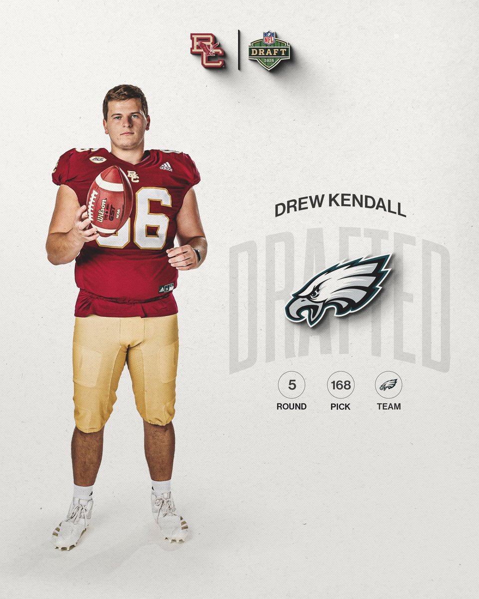 From Boston to Philly 🦅

With the 168th pick in the 2025 NFL Draft, the Philadelphia Eagles select, Drew Kendall‼️

#NextLevel #NFLDraft