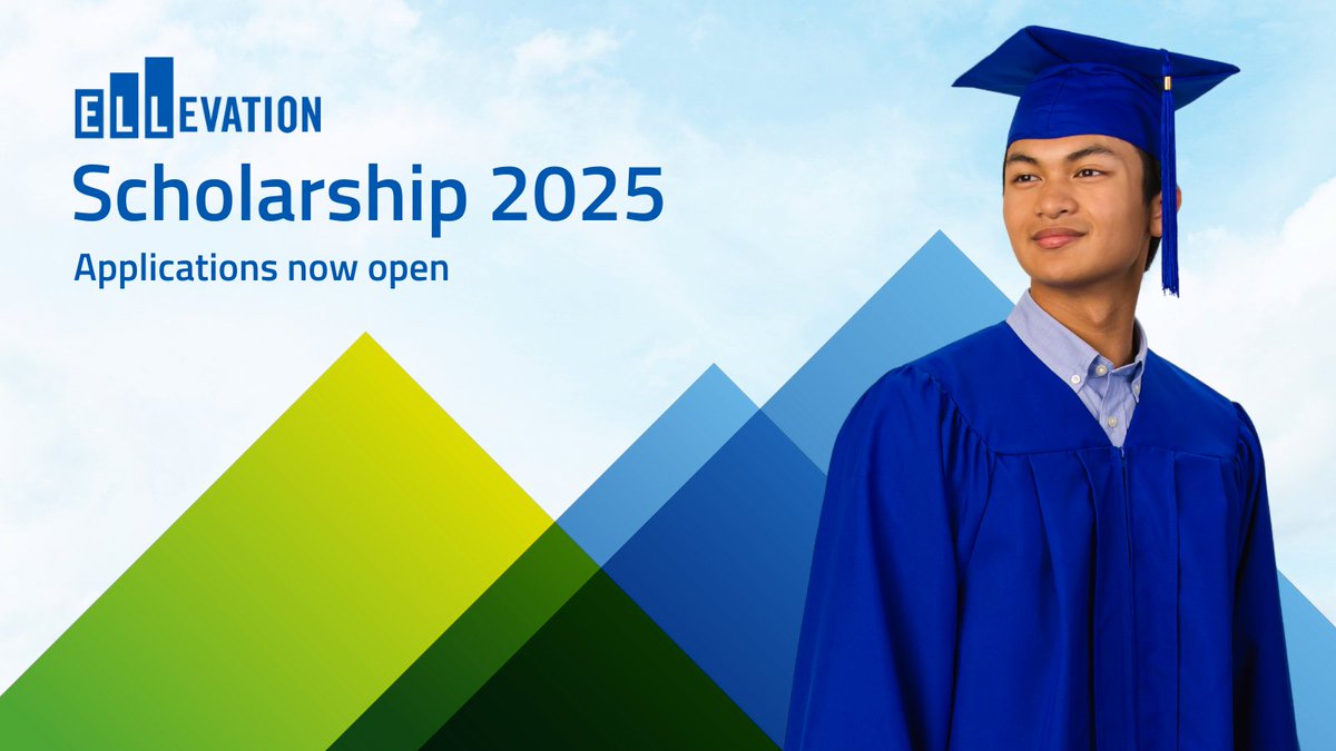 Scholarship season is here! 🌟
Ellevation is awarding $2,000 scholarships to ten amazing high school seniors who are current or former English learners.
Encourage someone to apply today 👉 bit.ly/4i3crpT 
#Scholarship #EnglishLearners #MultilingualLearners #Education