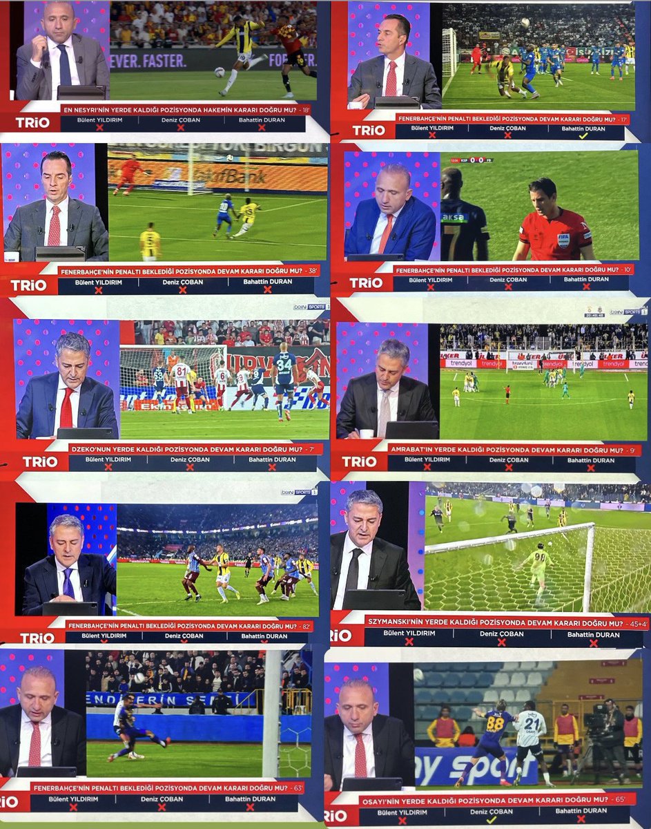 Bu sezon sadece ligin ilk yarısında GSye kazandırılan puanlar floodu aşağıda en az 12 puan var, lehimize verilmeyen de en az 15 penaltı oldu üstelik yani +12 - 6 desen nerdeyse 18 puan dezavantaj yaratmış YAPI Gs lehine,
Şunu konuşmayan Fenerbahçeliye Fenerbahçeli demeyin.