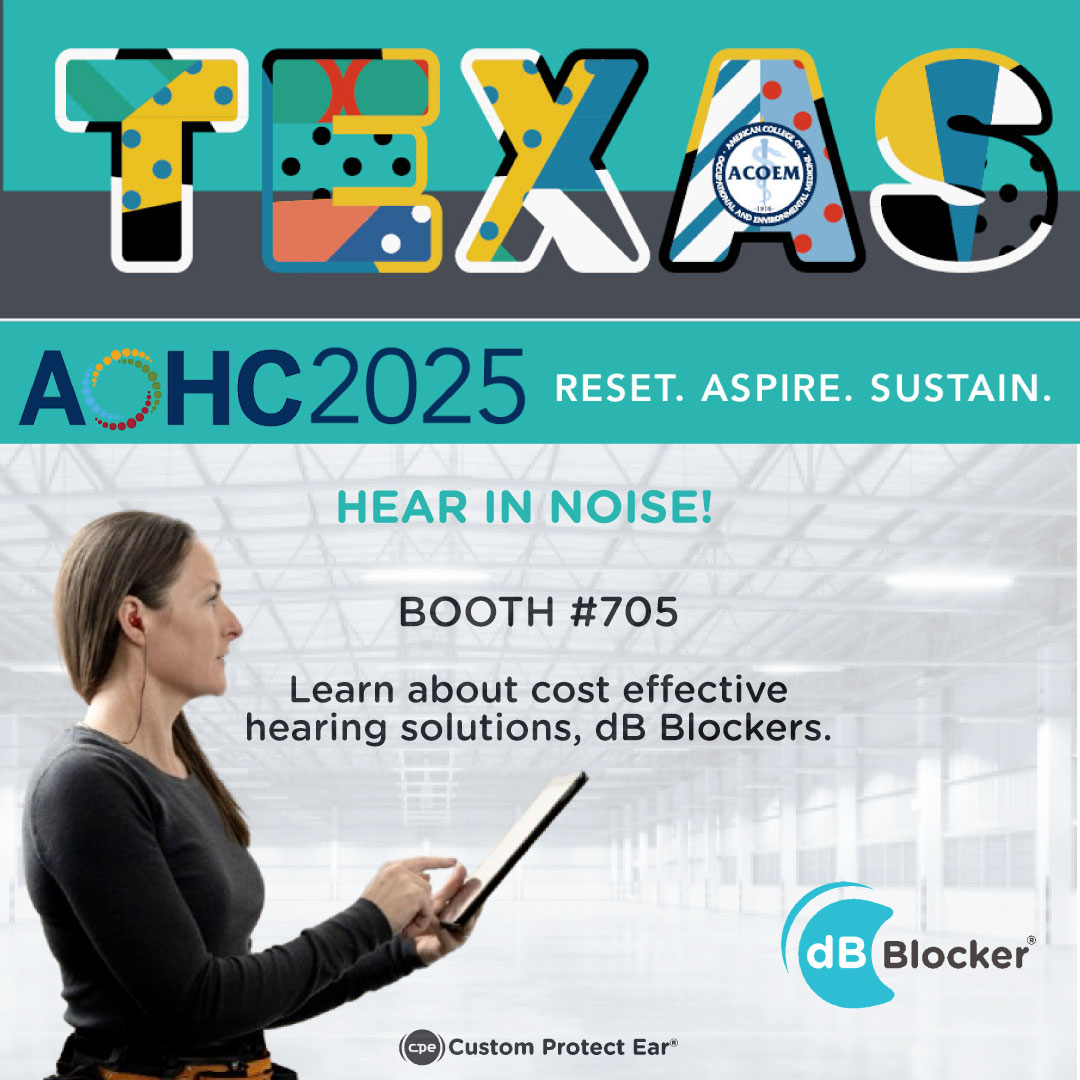 We're heading to AOHC 2025! April 27-30th 
Come visit Custom Protect Ear at Booth 705 and discover the latest in innovative hearing protection: dB Blocker and dB Com hearing solutions. 

Let’s protect what matters most—your hearing.
#AOHC #ACOEM #protectear #dBBlockers
