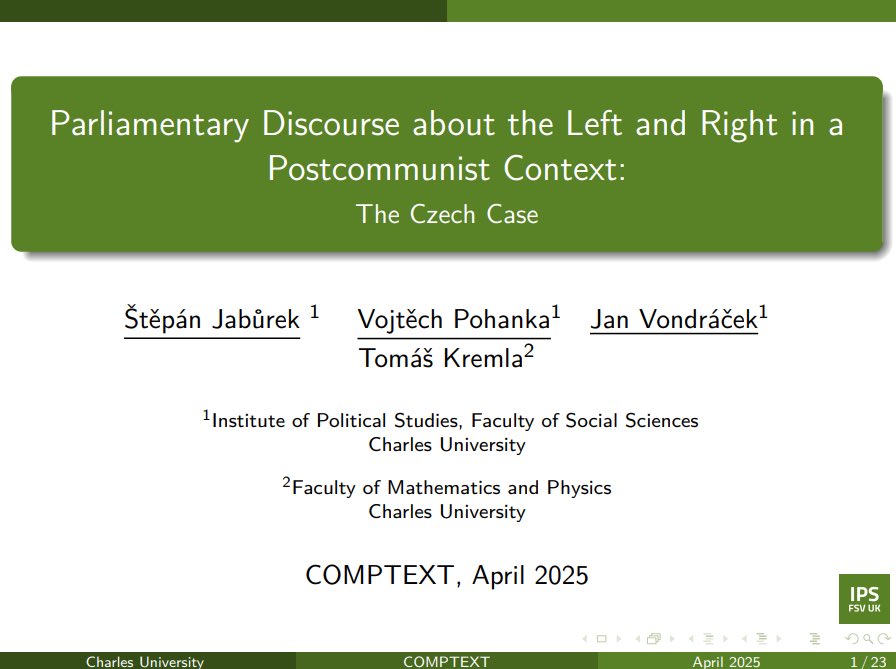 Štěpán Jabůrek (@stepan_jaburek) on Twitter photo Had an amazing time at my first #COMPTEXT2025 in Vienna. Happy to see so much cool research, get the chance to present our paper and represent a growing team of researchers from <a href="/IPS_FSV_CUNI/">IPS FSV CUNI</a> Had an amazing time at my first #COMPTEXT2025 in Vienna. Happy to see so much cool research, get the chance to present our paper and represent a growing team of researchers from <a href="/IPS_FSV_CUNI/">IPS FSV CUNI</a>